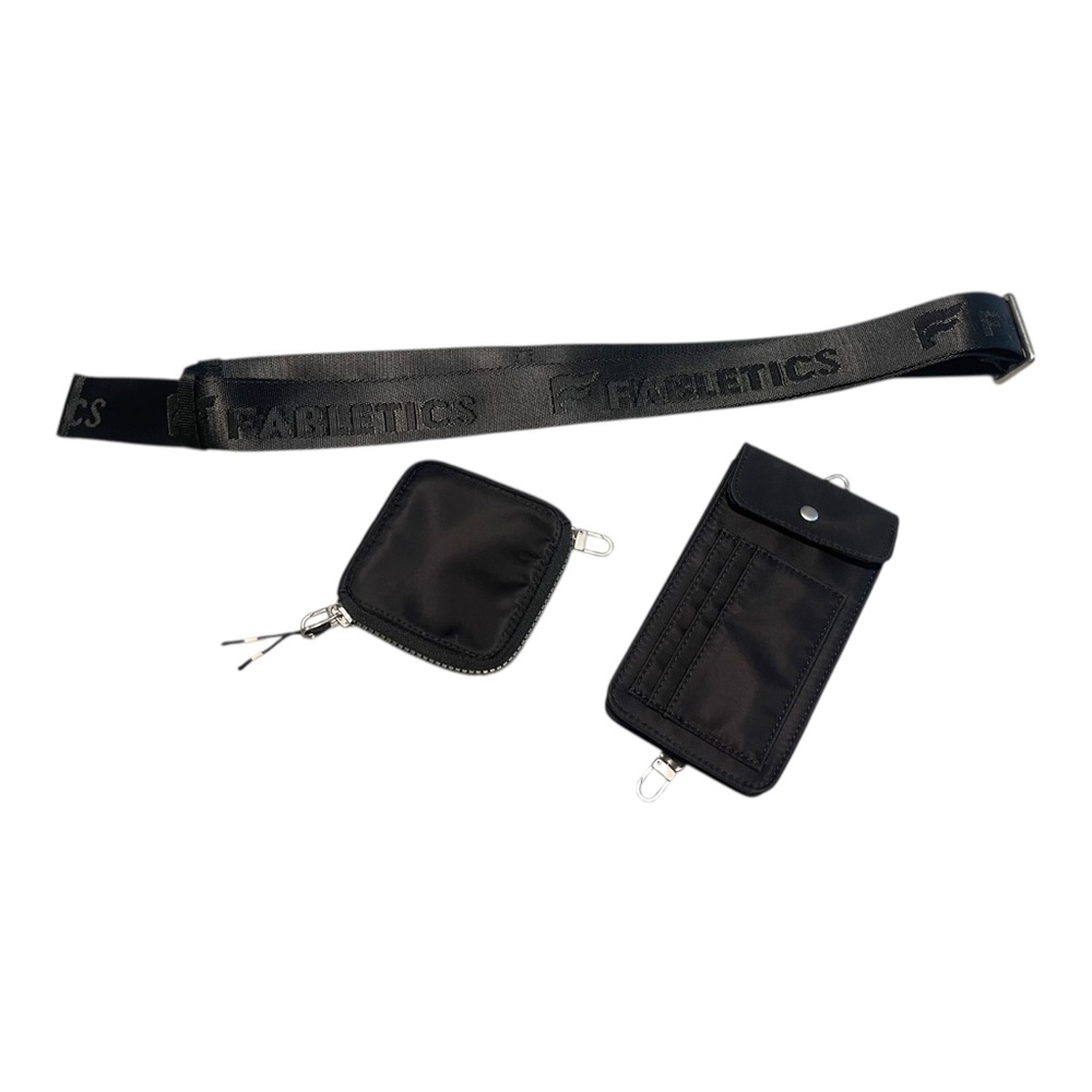 Fabletics Modular Crossbody Clip Bag Two Pouch Black Belt Strap